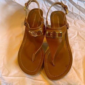 Tommy Hilfiger wedge brown/tan sandal.  New.